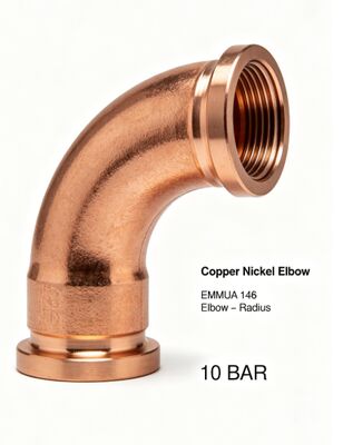 Cupro Nickel 90/10 Elbow Butt Weld C70600, ASTM B466 Marine Corrosion Resistant Pipe Fitting