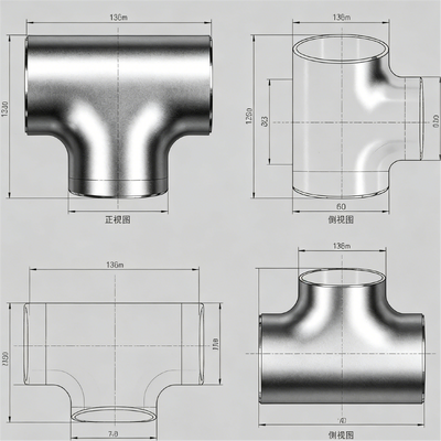 Corrosion-Resistant Copper Nickel Equal Tee with Threaded Connection for DN20 Pipes
