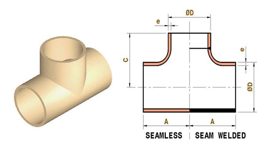 0.5 Lbs Reducing Tee Fitting Pipe Connector for 3000 Psi and 400°F Applications